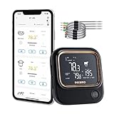 Inkbird IBT-26S-5G Fleischthermometer, WIFI und Bluetooth 5.1 Signal 70m, Thermometer mit 4 Temperaturfühlern, Magnetische Halterung, USB-Aufladbar, Grillthermometer für Küche Ofen Grill BBQ Smoker