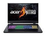 Acer Nitro 5 (AN517-55-770Z) Gaming Laptop | 17, 3' FHD 144Hz Display | Intel Core i7-12700H | 16 GB RAM | 1 TB SSD | NVIDIA GeForce RTX 4060 | Windows 11 | QWERTZ Tastatur | schwarz