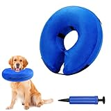 Lixiluxia Halskrause Hund, Halskrausen für Hunde, Abnehmbare und Tragbare Schutzkragen Hund, Hundekragen, Halskrause Aufblasbar Hund für Genesung Nach Operationen Oder Wunden für Haustiere(Blau L)