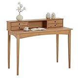 IDIMEX Schreibtisch Milano mit 4 Schubladen und 1 Fach Natur aus Kiefer Massivholz, robuste Verarbeitung PC-Tisch mit Stauraum für Büro und Home-Office