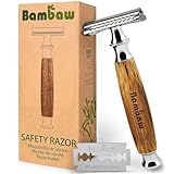 Rasierhobel Damen Und Herren | Safety Razor mit Bambusgriff | Naßrasierer Damen Und Herren | Rasierhobel | Einklingen Rasierer | Zero Waste Produkte | Eco Rasierer Damen und Herren | Bambaw