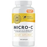 Vimergy Micro-C Vitamin C Kapseln - 300 Stück – 500 mg Vitamin C, Säurearmes Vitamin C Hochdosiert – Hagebutte – Für mehr Vitalität – Glutenfrei – Koscher – Geeignet für Veganer