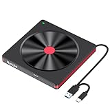 Externes DVD Laufwerk, USB 3.0 CD/DVD Laufwerk Extern, USB C Externes CD Laufwerk für Laptop PC, Externer CD DVD Brenner und Player für Windows 11/10/ 8.1/7/XP/Vista Linux Desktop Mac OS MacBook