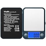 Vitafit 500g/0,01g Digitale Taschenwaage,Feinwaage,Digital Gramm Waage,Goldwaage Münzwaage mit LCD-Anzeige,Schmuckwaage,Blue