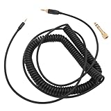 Spiralförmiges Kopfhörerkabel, Ersatz-Soundkabel, Vergoldet für NC700 QC45 QC35 QC25 OE2 OE2i SoundTrue, Flexibel, 6 M Länge für - und -Telefone (BLACK)