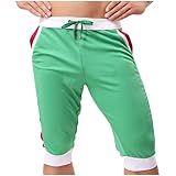 Herren-Shorts, lässige Kordelzug-Stretch-Shorts mit Taschen, entspannte Passform, Golf-Shorts, Strand-Shorts, J-68 Grün, M