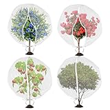 Mellbree Heidelbeerstrauchnetz, mit Reißverschluss, Vogelnetz für Garten, schützt Heidelbeerstrauch, Tomaten, Kirsche, Erdbeere vor Insekten, Zikaden mit Kordelzug, 90 x 7 cm, 4 Stück