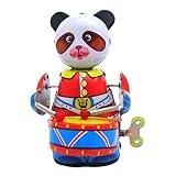 Toy Panda Wind Up – mechanisches Panda-Spielzeug – Roboter für feine Drums, Figur von Tieren, aus Metall | interaktive kinetische Skulptur für die Alter, lustige Dekoration für Restaurants A