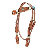 Brama West Western Trense Ohio - Ledertrense - mit türkis Edelsteinen - Gr. Cob