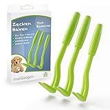 innoGadgets Zeckenhaken Zeckenzange | Verschiedene Haken für alle Zecken-Größen | Schonende Zeckenentfernung in Sekunden | GRATIS E-Book: Coole Tricks für clevere Dogs | Grün (3-Set)