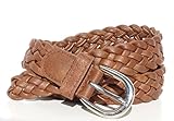 glomy * Geflochtener Gürtel für Damen und Mädchen, manuell gewebter Gürtel für Hosen oder Kleid aus Halbleder, braun, One size