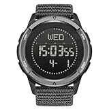 NORTH EDGE Militäruhr für Männer - Taktische Überlebensuhr, Digitale Armbanduhr für Herren und Damen für Sport & Outdoor, mit Schrittzähler, Kompass, Kalorienzähler, Robuster Nylon-Armband in Grün