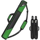 PEKREWS Pool-Queue-Koffer 2 x 2, Pool-Stick-Tasche für 2 Stöcke mit 2 Zubehörtaschen mit Reißverschluss, stabile Polyester-Tragetasche mit Schultergurt, weicher Billardqueue-Rucksack für Damen und