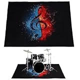 YOFAPA Schlagzeugteppich, Schlagzeugmatte, Elektrischer Schlagzeugteppich, Schalldichte Teppichpolster, Schlagzeugzubehör für E-Drums, Jazz-Drum-Set, Geschenk für Schlagzeuger, Schlagzeugzubehör