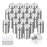DesertBoy 20 Stück Abstandshalter Edelstahl,Edelstahl Wandabstandshalter,Schilderhalter Werbeschraube,Wandabstandshalter,Schilderhalter Abstandshalter Wand für Acryl Poster Bilderrahmen(12x25mm)
