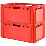 Fleischkiste E3 Fleischkiste Rot Fleischerkiste Fleischkisten Kiste Fleischkiste Eurobox Lebensmittelecht 60 x 40 Metzgerkiste Auswahl Kingpower, Anzahl:2