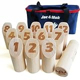 Number Kubb Stick Wurfspiel Holz Kegel Wurfspiel (Klasse, mit Tragetasche)