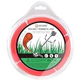 Savior Rasentrimmer Faden 1,6 mm x 200m Mähfaden Trimmerschnur Trimmerfaden Nylon Rasentrimmerspulen Faden Freischneider Fäden für Rasen Unkraut 1,6 mm (0,065') x 200m Rund, Orange