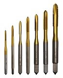 7 Stück Gewindeschneider Bit Set M2 M2.5 M3 M3.5 M4 M5 M6 HSS Titan Gewindebohrer Bit Satz, Maschinengebrauch für Gewinde zu Schneiden