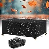 AJALGZ Multi-größe Gartenmöbel Abdeckung Plane Gartenmöbel Wasserdicht 420d Oxford Gewebe Winddicht Schutzhülle Schwarz Gartenmöbel Abdeckung Terrassenmöbel Abdeckung - 260x100x80cm/LxWxH