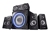 Trust Gaming 21738 GXT 658 Tytan 5.1 Surround PC Lautsprecher mit Subwoofer, Speakers mit LED Beleuchtung, Soundsystem für PC, Laptop, Konsole, TV, Schwarz, 180 W (90 W RMS)