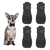 4 Stück Hundeschuhe Pfotenschutz Hunde Schuhe Outdoor atmungsaktiv Hundeschuhe Hundesocken Anti Rutsch für Füße mit Einer Breite von ca. 4,9 cm L