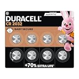 Duracell CR2032 Knopfzellen, CR 2032 Lithium Knopfzelle 3 V (8 Stück), ideal für z.B. Autoschlüssel, Waagen, Fitnesstracker, medizinische Geräte