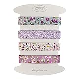 Set von 4 bedrucktes Baumwoll schrägband - Mehrere Farben erhältlich - Set von sehr guter Qualität - 2 Meter pro Farbe - 100% Baumwolle. (Set B)