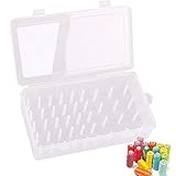 Nähgarn Aufbewahrungsbox Aufbewahrungsbox für Spulen Stickgarn Organizer für 42 Garnrollen leere durchsichtige Kunststoff Garnrollen Aufbewahrungsbox Acryl Nähgarnbox Stickerei Basteln Nähgarn