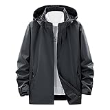 Minying Sportjacke für Herren, Herbst, Winter, Reißverschluss, Mantel, Stehkragen, dick, warm, große Größe, winddicht, modisch, schön, Retro, bequem, günstig, Parka, lässig, einfarbig, Mantel, 19 -