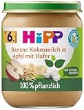 HiPP Bio Frucht und Getreide Banane Kokosmilch in Apfel mit Hafer, 160g, 6er Pack (6 x 160g)