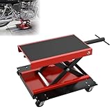 LZQ Motorradhebebühne Motorradheber mit Rollen Rangierhilfe, bis 500 kg belastbar, höhenverstellbar Rangierhilfe, für Motorrad, ATV & Quad, Motoständer & Montagebock, Garage & Außenbereiche