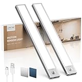 Schrankbeleuchtung Led Lampe mit Bewegungsmelder - 21cm 1500mAh Unterbauleuchte Küche Licht Aufladbar mit USB & Sensor - Dimmbar Schranklicht Treppenlicht - Vitrinenbeleuchtung Magnetische | 2 Stück