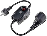 ChiliTec Steckdose mit Dämmerungsensor Aussen Steckdosen-Adapter mit Timer - 230V IP44 2300Watt Zwischenstecker Automatische Schaltung von Beleuchtung Licht Lampen im Aussenbereich