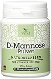 VITA1 D-Mannose Pulver • 100g (2 Monatspackung) • rein und naturbelassen & vegan und frei von Zusatzstoffen • Natur D-Mannose Pulver sind besonders für Veganer und Vegetarier