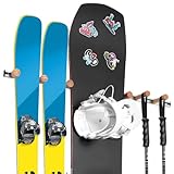 Fuloon Ski-Wandhalterung, Skiständer Skihalter Wand, Ski-/Snowboard-Aufbewahrungsständer, DIY verstellbare Werkzeug-Organizer Für 2 Paar