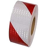 Reflektierendes Klebeband Rot Weiß 5cm x 20m wasserdicht reflektierendes Klebeband selbstklebendes Warnband Sicherheitsband prägnantes Warnband für Fahrzeuge Autos Anhänger Outdoor