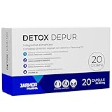 Detox Depur 20 Kapseln Leber Komplex – Mit Mariendistel, Artischocke, Fenchel, Papaya, Echinacea, Selen, Vitamin D3 - Normale Funktion der Leber– J.Armor Glutenfrei, Vegan