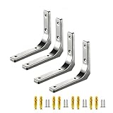 4 Stück L- Regalhalterungen, Schwerlast Regalhalterung, Wandregal Halterung Winkel Regal Mit Schrauben, Multifunktionale Metallwinkel 90 Grad Maximale Tragkraft 80kg(15cm/5.9in)