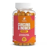 Vitactiv Curcuma Ingwer Gummies hochdosiert – Kurkuma Gummibärchen mit 95% Curcumin & Piperin, 90  vegane Fruchtgummis, zuckerfrei, ohne Gelatine, Orangen-Geschmack, made in Germany