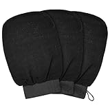 3Stück Peelinghandschuh, Exfoliating Gloves Waschhandschuh Körper Duschhandschuh Massage Peeling Handschuh Handschuhe für Körper Und Gesicht - Schwarz