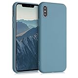 kwmobile Hülle kompatibel mit Apple iPhone X Hülle - weiches TPU Silikon Case - Cover geeignet für kabelloses Laden - Arctic Night