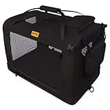 PetProved Hundebox Auto Faltbar Transportbox Hund Hundebox Auto Hunde Hundetransportbox Auto Transportbox Hund Hunde Transportboxen Faltbare Hundebox Hundetransportbox Faltbar Tragetasche 60x42x42 cm