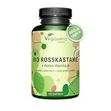 Rosskastanienextrakt Vegavero® | 100% Bio | 800 mg Extrakt mit Weinlaub & Acerola Vitamin C | Preis-Leistungssieger 2024* | Aescin & Polyphenole | 120 Venen Kapseln | Vegan & Ohne Zusätze