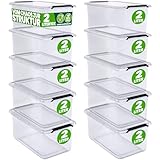 Deuba® 10x Aufbewahrungsbox mit Deckel 2L Box Kunststoff Kisten lebensmittelecht BPA frei klein Klickverschluss transparent stapelbar Küche Schlafzimmer