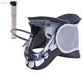 Nackenstrecker,Professionelle Nackenstütze,Verstellbare Halskrause Mensch,Nackenbuckel weg,mit Traction und Airbag Support,Stabil für die Entlastung der Halswirbelsäule Druck für Frauen & Männer