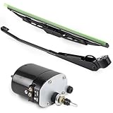 SWAWIS Scheibenwischermotor 12v Wischermotor Scheibenwischermotor mit Arm und Blatt 105° Wischerarm Wischerblatt Wischermotor Universal Passend für Traktoren Jeeps & mehr