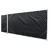 NOOR Bauzaun-Plane PROFI 176 x 341 cm (Standardmaß) I Wasserdichte Abdeckplane mit Ösen aus belastbarem PE-Gewebe 140 gr/m² I Hochwertige Sichtschutz-Plane I 2 Jahre Garantie I In- & Outdoor I Schwarz