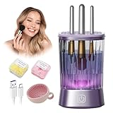 IUHFSIFS Neu Upgrade Pinselreiniger Make Up【9000RPM Ultra-Power Motor 4.0】【Für Perfekte Reinigung Make-Up-Pinsel】Elektrisch Make Up Brush Cleaner, Dunkles Nachtviolett