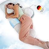 BabybeFun Schwangerschaftskissen zum Schlafen [Extra Komfort Dank Verstellfunktion] Pregnancy Pillow | Seitenschläferkissen mit Bezug | Stillkissen XXL aus Samt H-Shape | Waschbar | Flexible Füllung